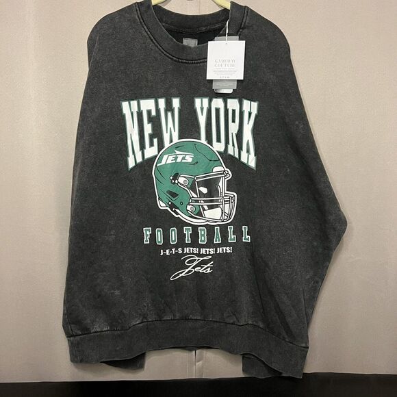 NFL New York Jets Gameday Couture Crewneck Sweatshirt XL Vintage Wash Soft NWT - Picture 5 of 6